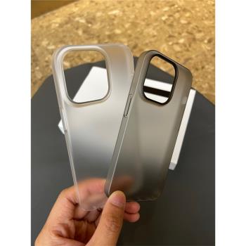 超薄磨砂適用蘋果14pro手機殼新款iphone14promax全包硬殼13簡約半透明12pro高級感13promax黑灰色plus男女款