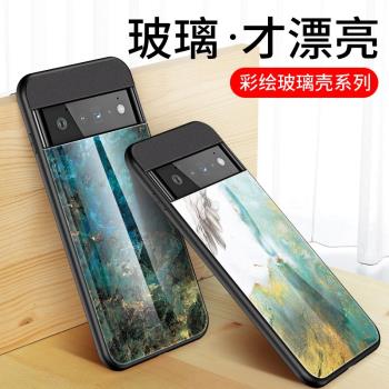 適用谷歌Pixel 7手機殼矽膠保護套Pixel7 Pro全包防摔谷歌pixel7A彩繪大理石谷歌7潮牌時尚男女款七por軟外殼