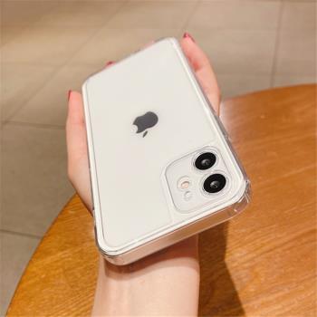 蘋果11直角硅膠手機殼適用iPhone13promax透明簡約12全包邊xs防摔