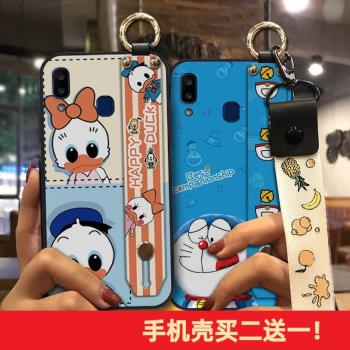 適用三星Galaxy A30/A20/M10s矽膠TPU掛繩腕帶殼手機套潮流創意潮