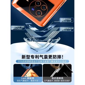 vivox80手機殼x80pro手機套十雙面玻璃新款透明矽膠全包防摔真皮磨砂保護殼磁吸鏡頭男女網紅高檔外殼適用於