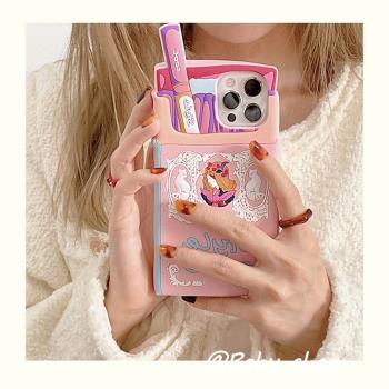 粉色復古香煙iPhone13/14pro手機殼12plus適合蘋果11軟xs max女xr