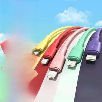 畢亞茲蘋果數據線快充USB-A to Lightning液態硅膠充電線5條裝支持iPhone14-8/IPad