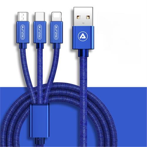 3in1 android type c iphone quick charger usb cable charge
