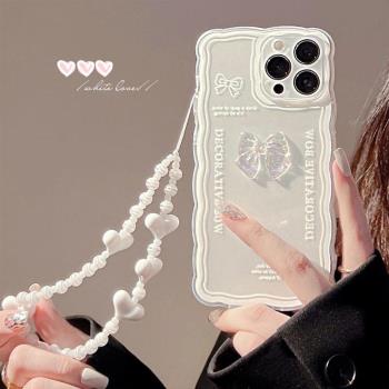Transparent bow iPhone 15 14 13 12 11 Pro Max phone case