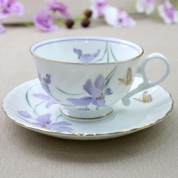 日本進口金蝴蝶夫人森英惠蝶戀花陶瓷咖啡杯碟子套裝紅茶杯子小眾