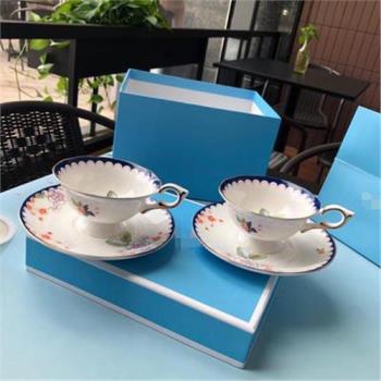 W家韋奇家漫遊仙境蘋果花季午夜彩鶴骨瓷下午茶咖啡杯花茶杯禮盒