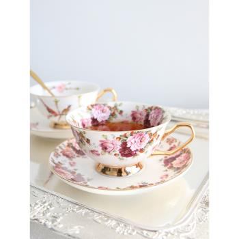 歐式咖啡杯套裝咖啡杯英式家用杯子勺金邊陶瓷碟下午茶