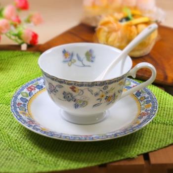 日本進口narumi鳴海陶瓷花鳥咖啡杯歐式蝶戀花精致紅茶杯子碟套裝