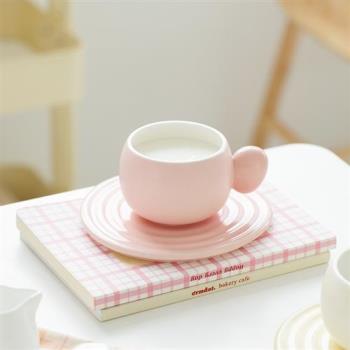 日本購奶fufu咖啡杯碟套裝小號高顏值馬克杯女ins陶瓷杯子下午