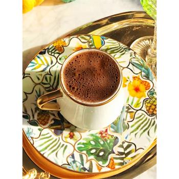 Selim骨瓷土耳其咖啡杯子小號套裝復古手繪隨行家用簡約意式濃縮