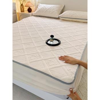 牛奶絨夾棉床笠單件加厚保暖法蘭珊瑚絨席夢思床墊保護套純色床罩