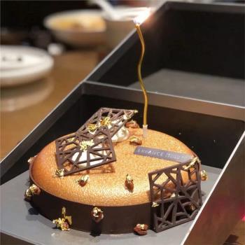 正方形鏤空創意擺盤巧克力烘焙蕾絲模具脆片裝飾模硅膠甜品磨具