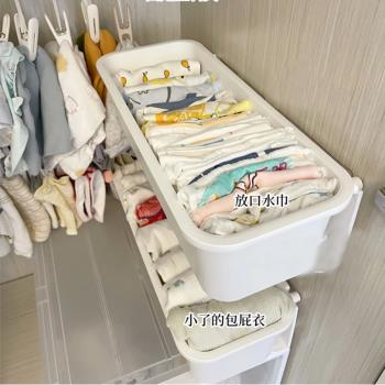 衣櫃收納整理神器寶寶口水巾兒童方巾夾子免打孔掛鉤掛帽子收納架