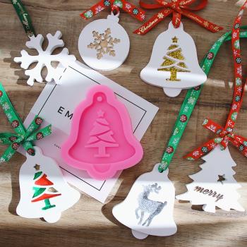 自制圣誕石膏掛牌硅膠模具香薰擴香石衣柜增香圣誕裝飾模具手辦禮