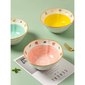 川島屋拉面碗家用可愛好看的泡面碗陶瓷高顏值湯碗大碗斗笠面條碗