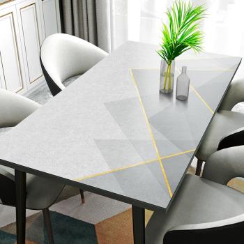 輕奢高級感皮革桌布防水防油免洗防燙隔熱長方形餐桌茶幾墊子現代