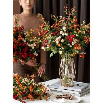 南十字星 輕奢仿真花薔薇干花花束客廳餐桌擺設花藝擺件假花裝飾
