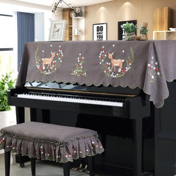 鋼琴巾蓋巾美式鄉村鋼琴罩全罩半罩現代簡約 歐式韓國刺繡鋼琴罩