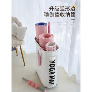 瑜伽墊收納架折疊臟衣籃可移動泡沫軸置物整理健身器材家用筐專用