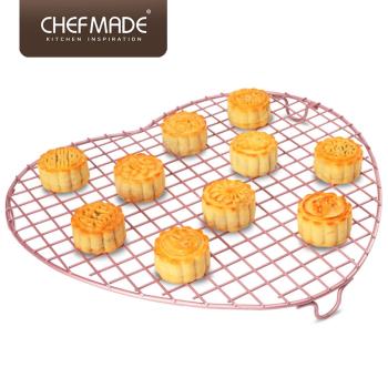 chefmade冷卻架蛋糕面包不粘心形冷卻架 晾曬網大號家用烘焙工具