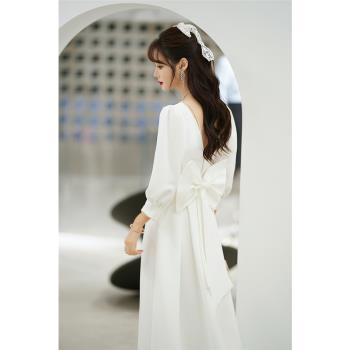 連衣裙領證小眾高階感名媛晚禮服