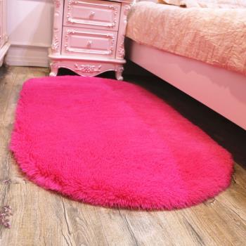 可水洗可愛橢圓形地墊家用地毯客廳茶幾毯臥室房間床邊毯床前毯