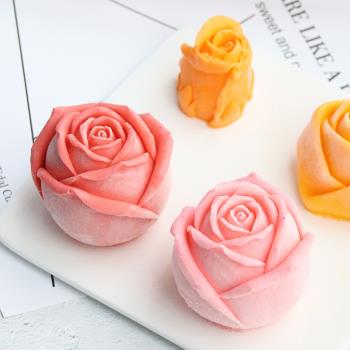 6連玫瑰花慕斯硅膠模具情人節蛋糕裝飾DIY烘焙工具創意甜品磨具