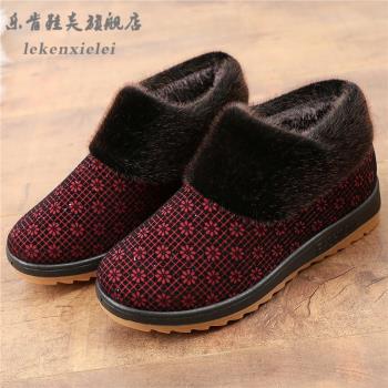 冬季加絨保暖防滑軟底老北京布鞋