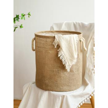 日式棉麻布藝可折疊臟衣籃簍家用大號臟衣服收納筐洗衣籃子ins風