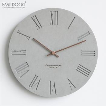 EMITDOOG現代簡約北歐鐘表 掛鐘客廳創意時鐘家用超靜音臥室掛表