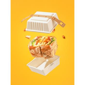 三明治便當盒日式外帶漢堡防壓盒戶外露營糕點便當盒可微波爐加熱