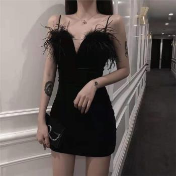 派對聚會酒吧蹦迪性感V領小禮服