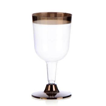 加厚一次性硬塑膠高腳杯170ml西餐紅酒杯50個裝Party Goblet
