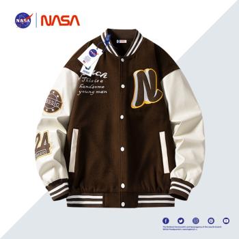 NASA聯名春秋款呢子外套棒球服