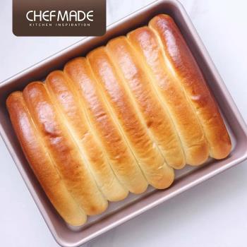 chefmade學廚 11寸烘焙模具香檳金色不粘深款長方形烤盤
