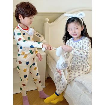 春秋新款小孩家居服全棉兒童內衣