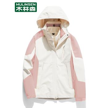 木林森女秋冬季防風加厚沖鋒衣