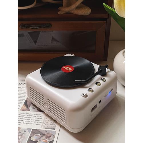 雜啊 復古音響藍牙音箱黑膠唱片音響ins風女生生日禮物桌面擺件