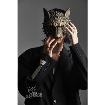 男士人動物狼頭cosplay面具貝利亞狐妖小紅娘臉譜萬聖節兒童手套