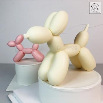 白小狐氣球狗巧克力模具情人節法式浪漫立體可愛卡通小狗蛋糕裝飾