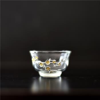出口日式錫花創意茶杯耐熱120津輕石冢硝子烈酒杯禮品40ML品茗杯