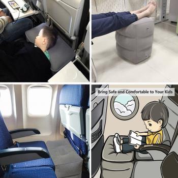 坐長途飛機腳墊便攜充氣腳墊經濟艙墊腳歇腳寶寶睡覺的神器免吹氣