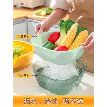 水果盤洗菜盆瀝水籃廚房家用客廳廚房用品水槽蔬果籃子