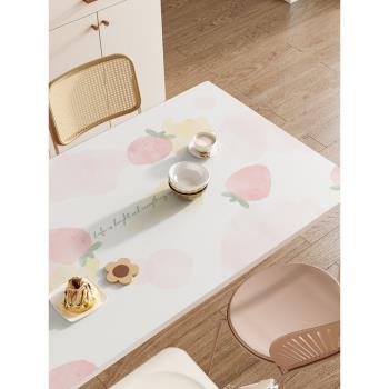 硅膠桌墊防水防油免洗桌面保護膜茶幾墊子長方形家用清新ins桌布