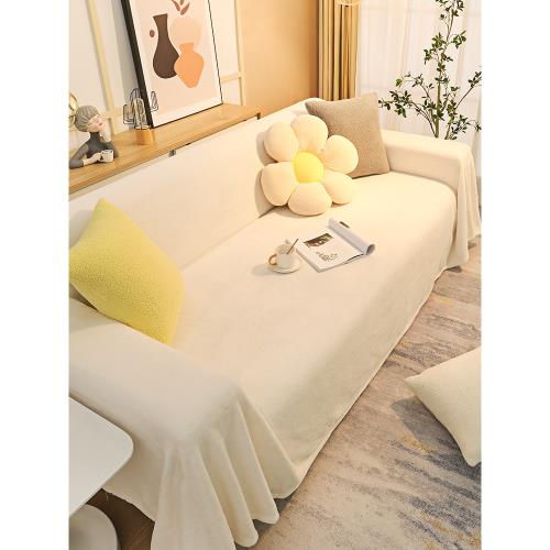 擼貓感沙發蓋布秋冬款沙發毯蓋布法蘭絨萬能沙發罩套ins風沙發巾