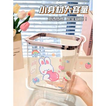 可愛垃圾桶家用2023新款書桌面餐桌茶幾臥室桌上小號袋高顏值透明