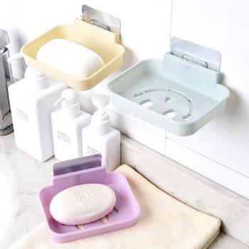 免打孔粘貼皂盒 衛生間吸壁式肥皂架瀝水香皂盒浴室肥皂盒
