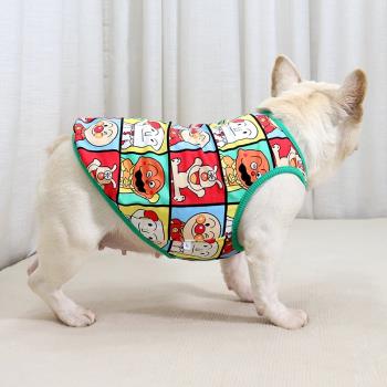 網紅潮牌夏季薄款全棉透氣法鬥巴哥鬥牛犬衣服胖狗舒適防掉毛背心