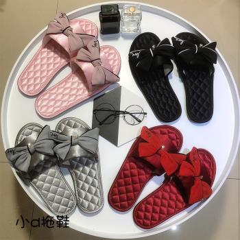 家用拖鞋女四季通用韓國小香風蝴蝶結耐磨防滑一字拖室內家居拖鞋